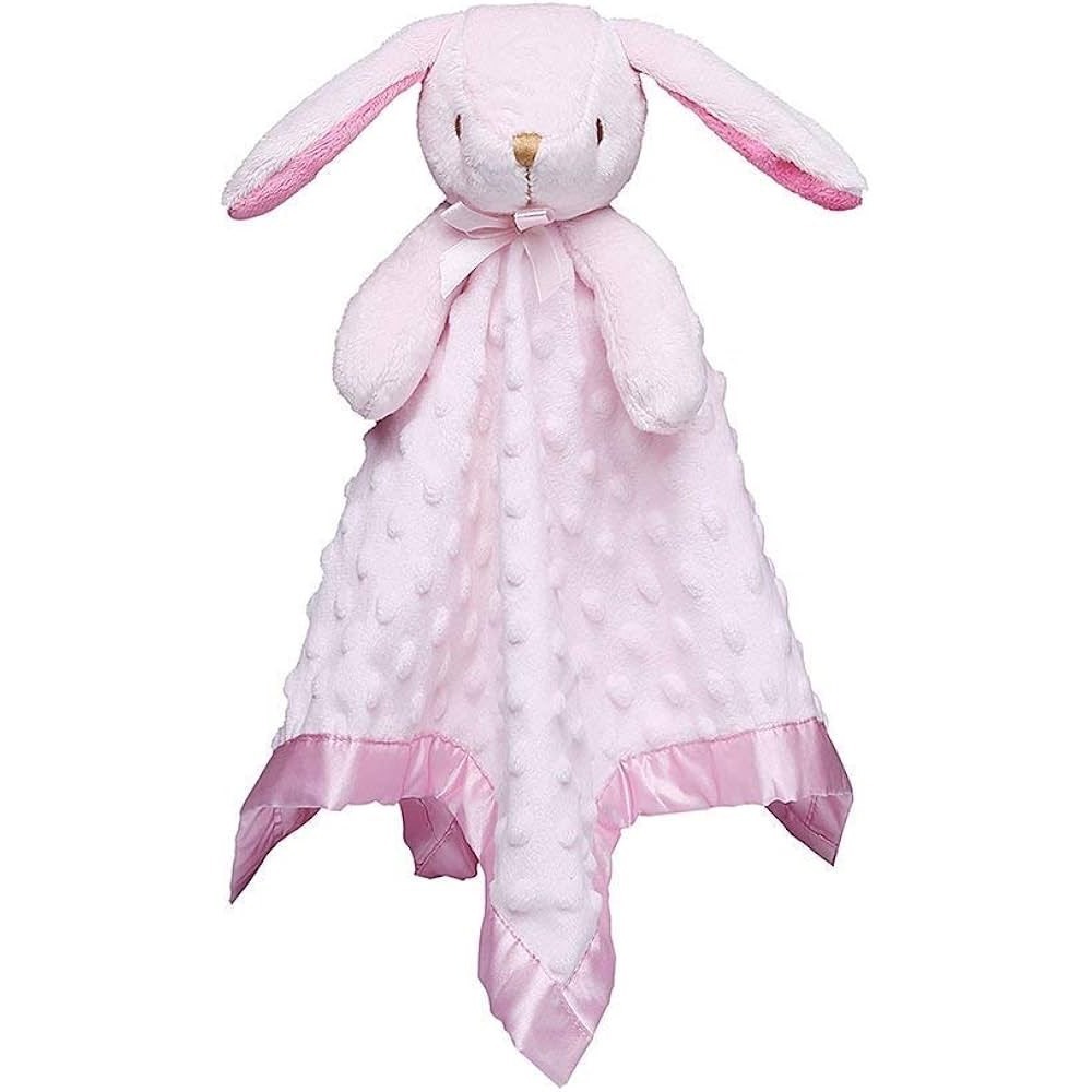 Pro‎ Goleem Pink Bunny Security Blanket Minky Dot Satin Trim Lovey 16x16